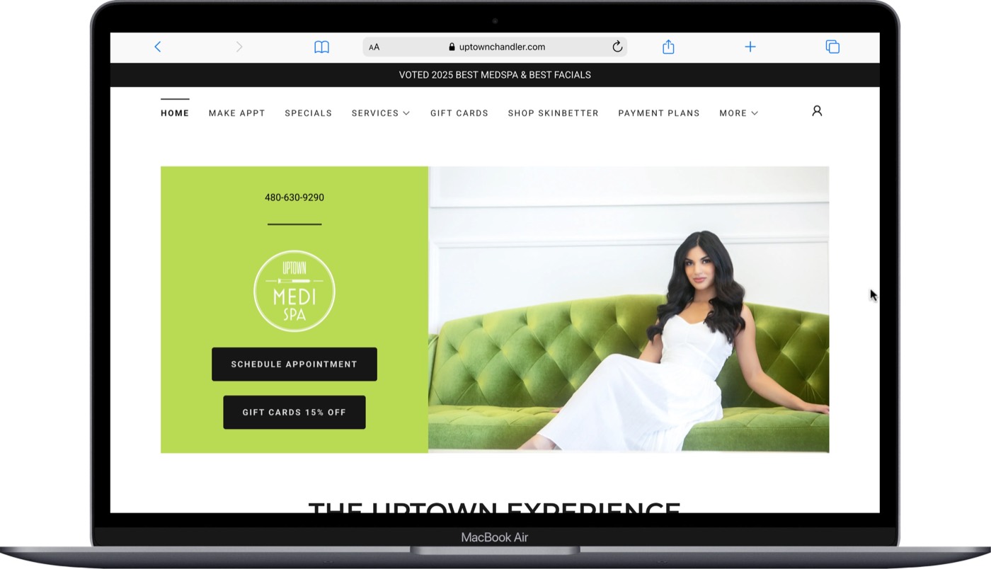 Lead generation website built by TMG for medspas
