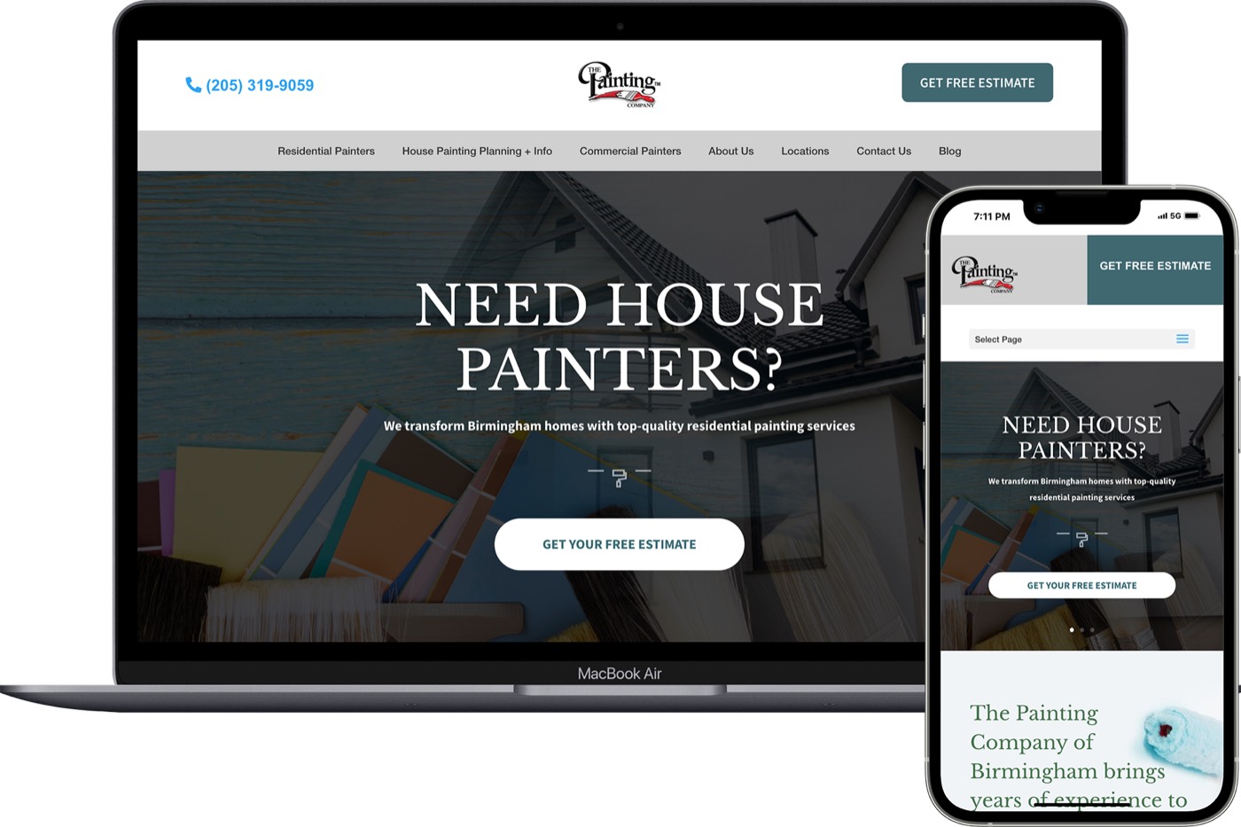 Lead generation website built by TMG for painters