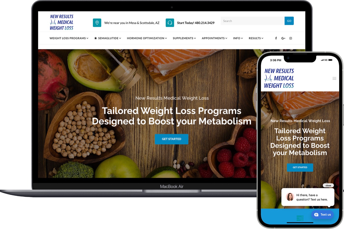 Lead generation website built by TMG for weight loss clinics