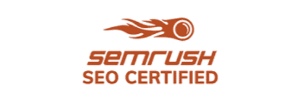 SEMRush SEO Certified Badge with SEMRush logo